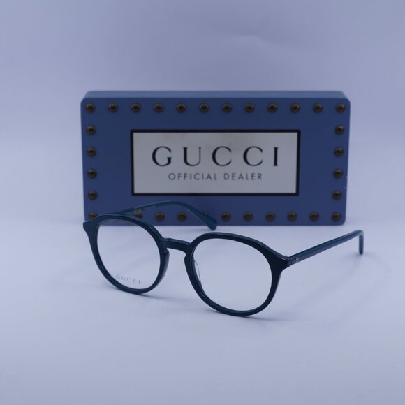 Gucci GG1004O 005 Round Eyeglasses - Blue 51mm - Picture 1 of 11